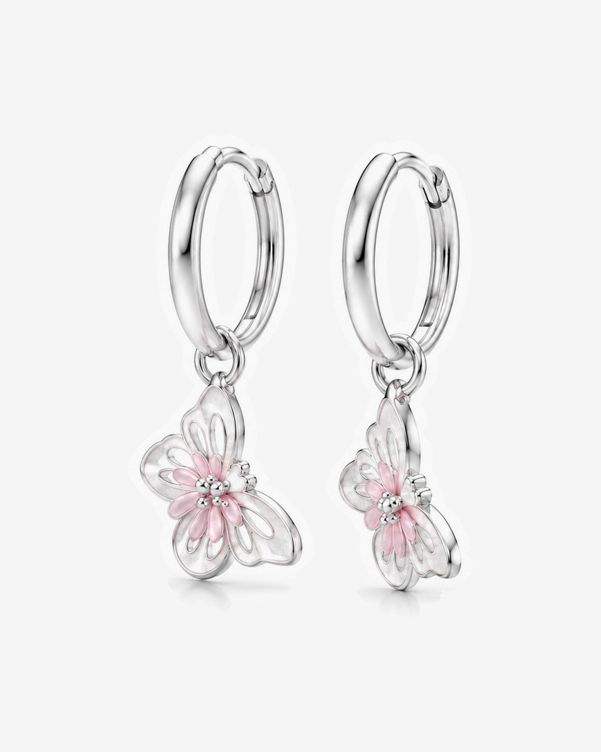 Aretes Arracada Mariposa Luz Rosa – vista 3