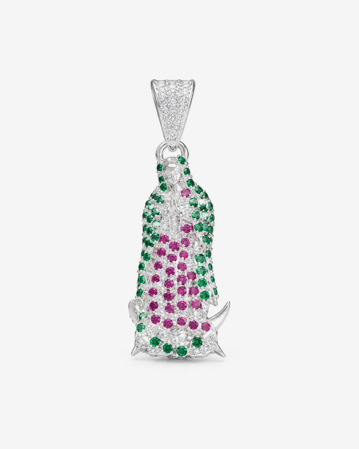 Dije Virgen de Guadalupe Esmeralda y Rubí – vista 1