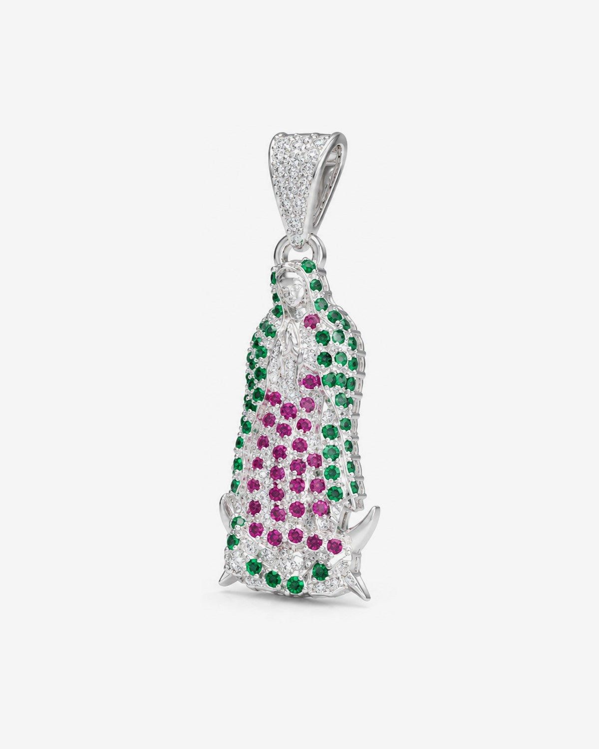 Dije Virgen de Guadalupe Esmeralda y Rubí – vista 2